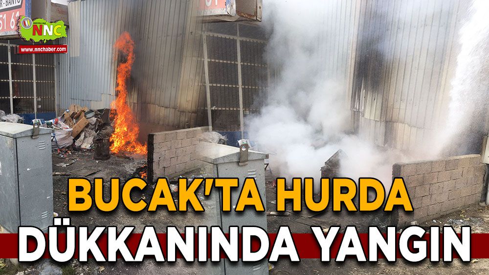 Bucak'ta hurda dükkanında yangın