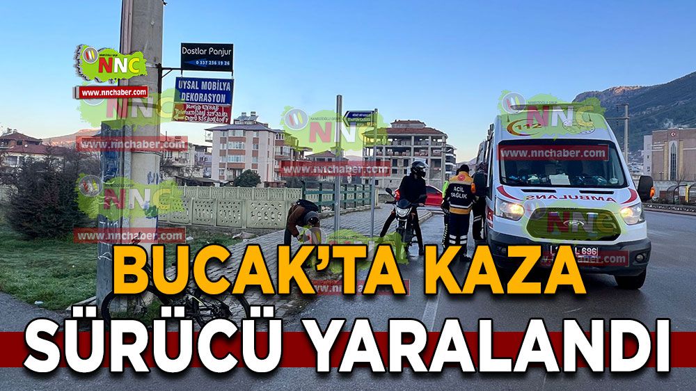 Bucak'ta motosiklet sürücüsü direksiyon hakimiyetini kaybetti