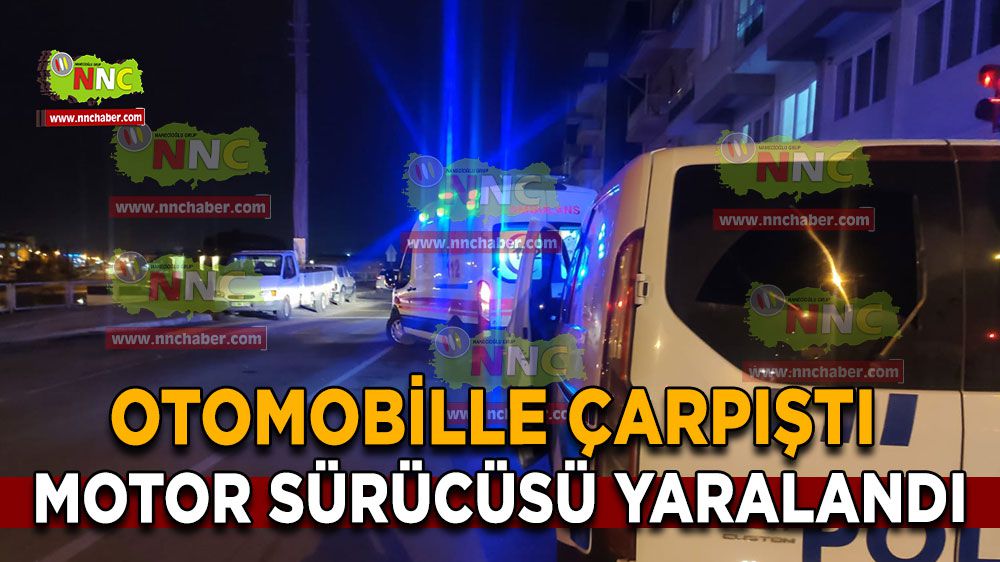 Burdur'da kaza motor sürücüsü yaralandı