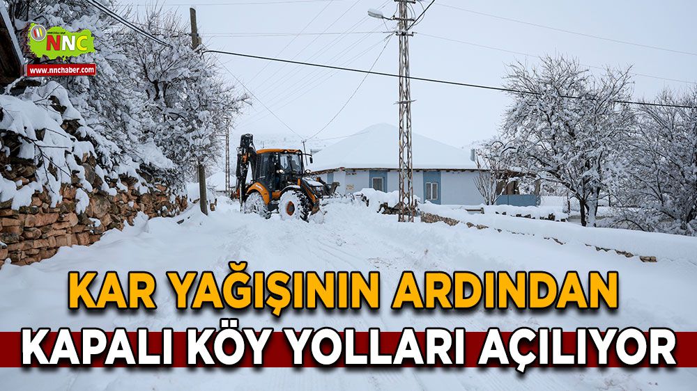 Kar yağışının ardından kapalı köy yolları açılıyor