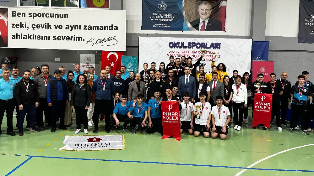  Okullar Arası Genç Kız-Erkek Masa Tenisi Türkiye Şampiyonası Aydın'da gerçekleşti