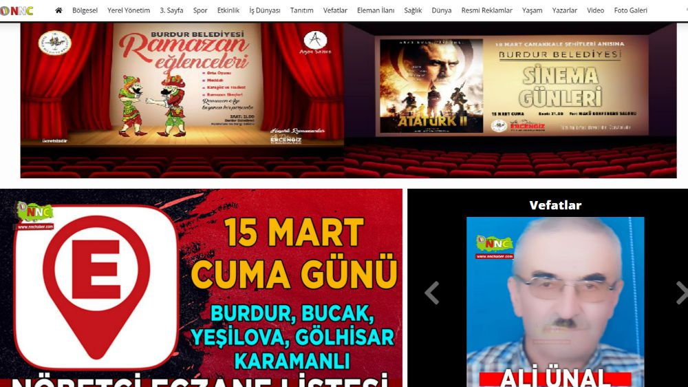 Burdur Belediyesi Ramazan Etkinlikleri ve Atatürk Filmi Banner