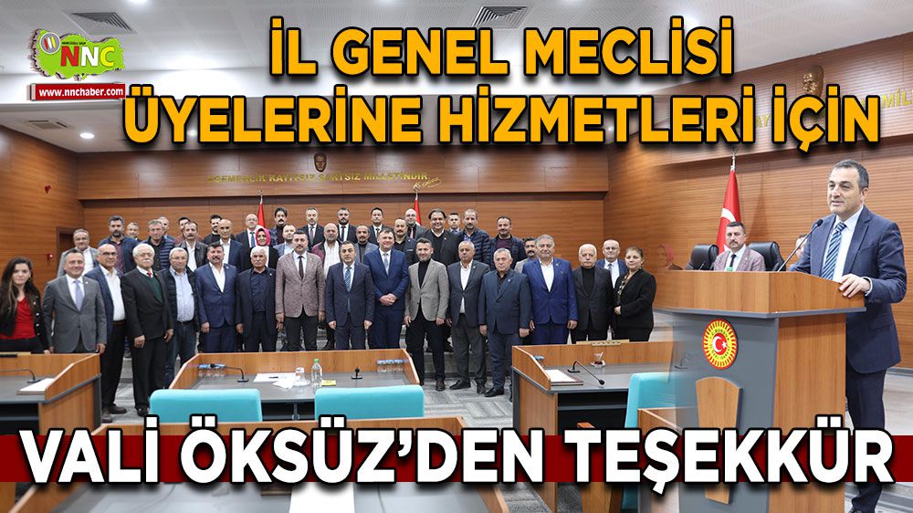 Burdur Valisi Öksüz'den, İl Genel Meclisi Üyelerine Teşekkür