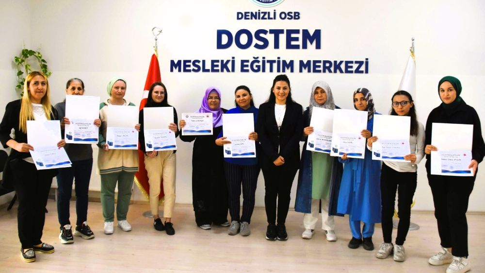 DOSTEM'den Kadınlara İstihdam Fırsatı: Düz Dikiş Makineci Eğitimi Sertifikalandı