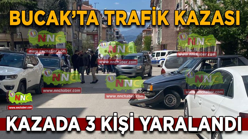 Bucak'ta kavşakta kaza! 3 kişi yaralandı