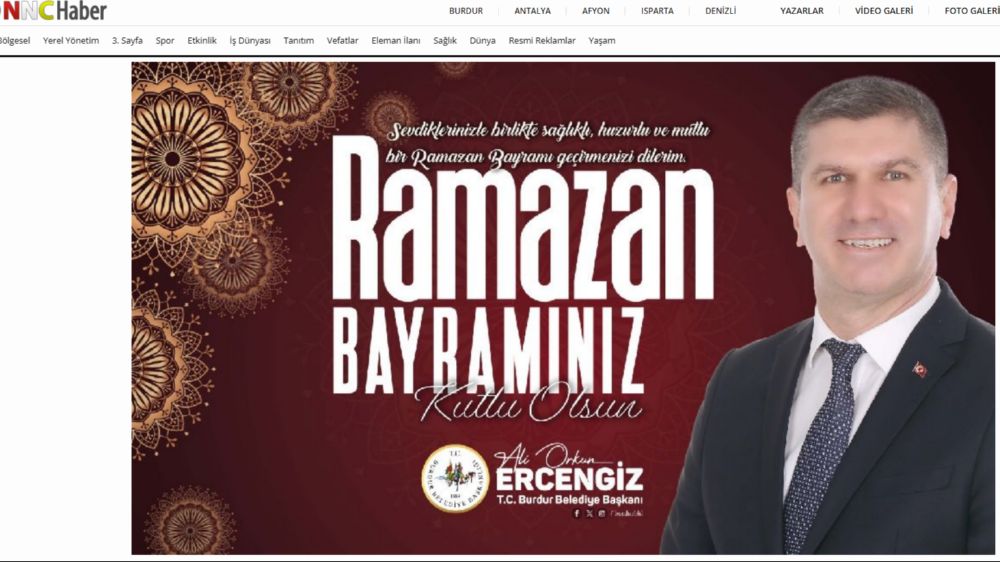 Burdur Belediyesi Ramazan Bayramı Banner