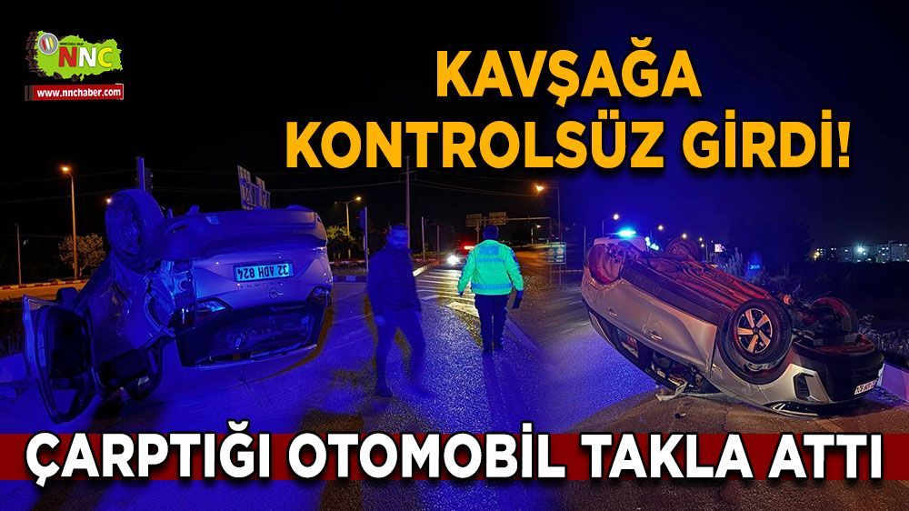 Burdur'da Çarpışan Otomobiller: Kontrolsüz Kavşakta Yaralılar Var