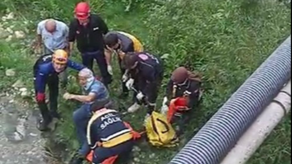  Köprünün demir korkuluklarına yaslanan yaşlı adam yaralandı