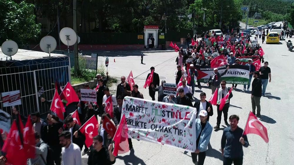 Amasya’da üniversite öğrencileri, İsrail'in Gazze'ye yönelik saldırılarına tepki göstedi