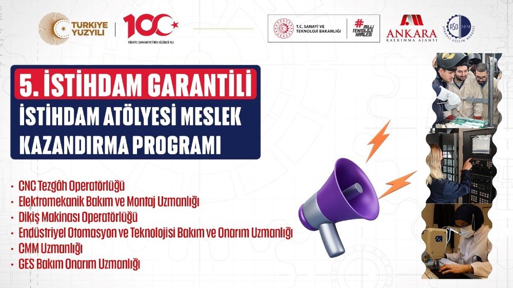 Ankara'da 5. İstihdam Atölyesi Meslek Kazandırma Programı Başvuruları Devam Ediyor