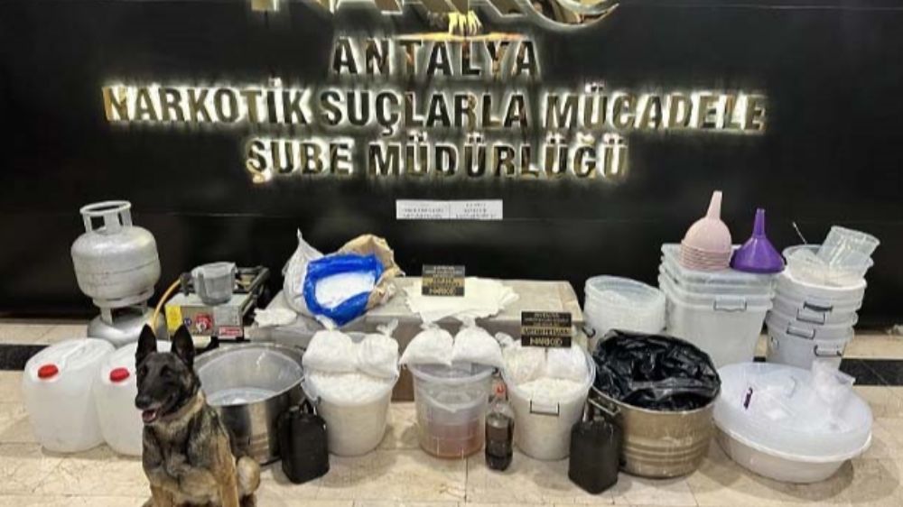 Antalya'da uyuşturucu operasyonu Rekor düzeyde bulundu