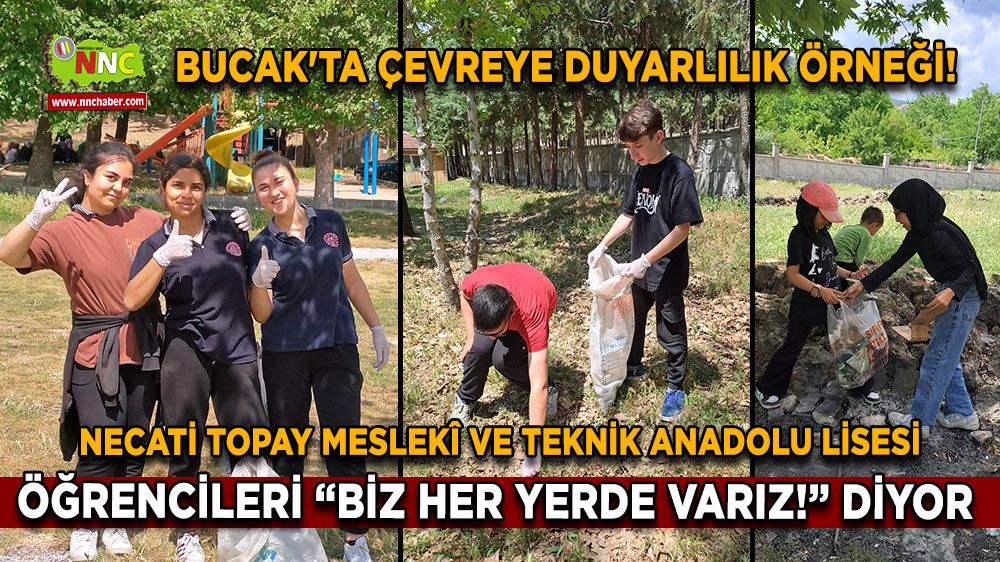 Bucak'ta Çevreye Duyarlılık Örneği! Necati Topay Öğrencileri İncirhan'ı Temizledi!