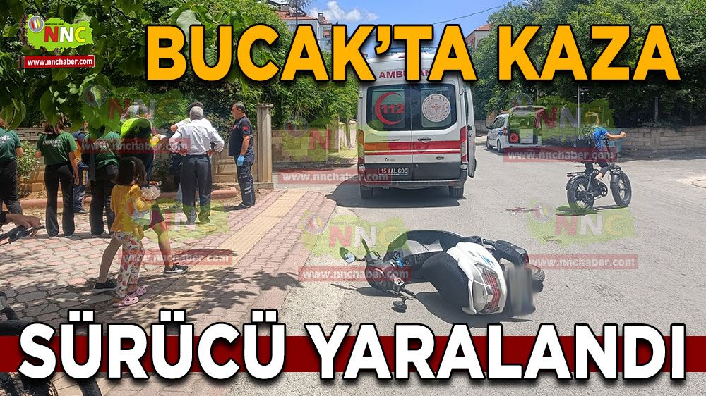 Bucak'ta motosiklet kazası! Sürücü yaralandı