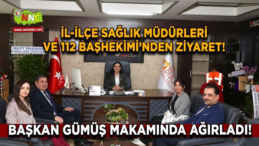 Burdur Bucak Belediye Başkanı Hülya Gümüş  ziyaretçilerini ağırlıyor 