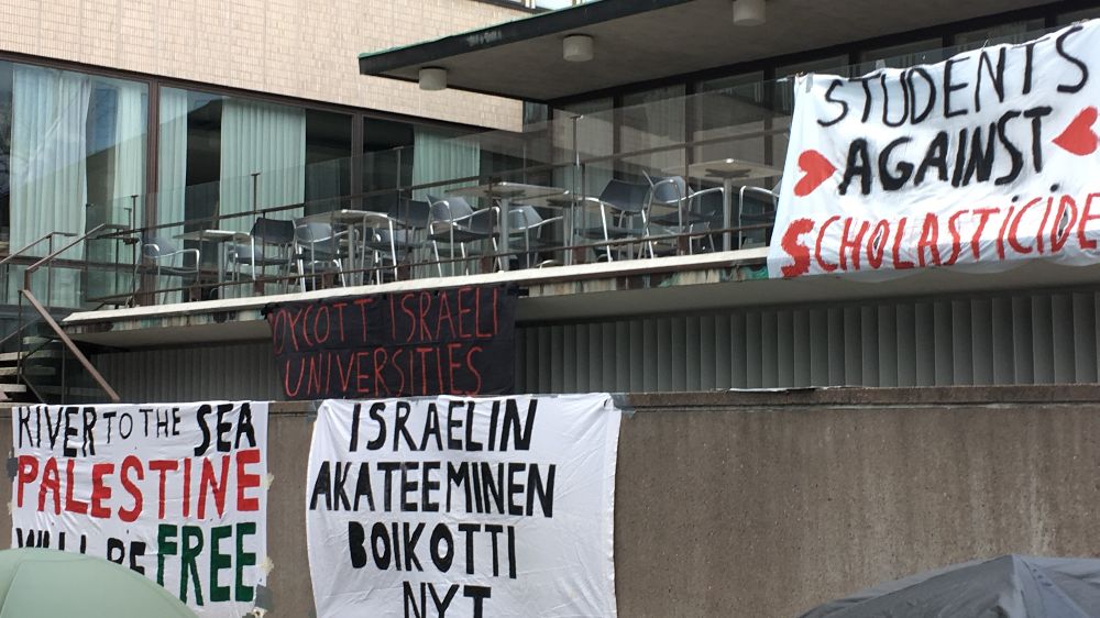 Danimarkalı ve Finlandiyalı öğrenciler Filistin’e destek oldular 