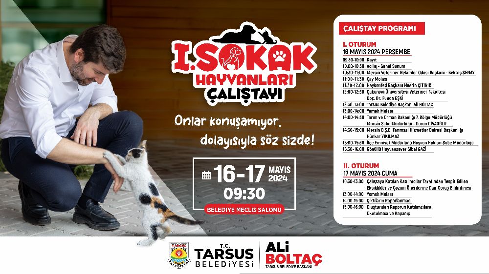 Tarsus Belediyesi sokak hayvanları için çalıştay düzenleyecek 