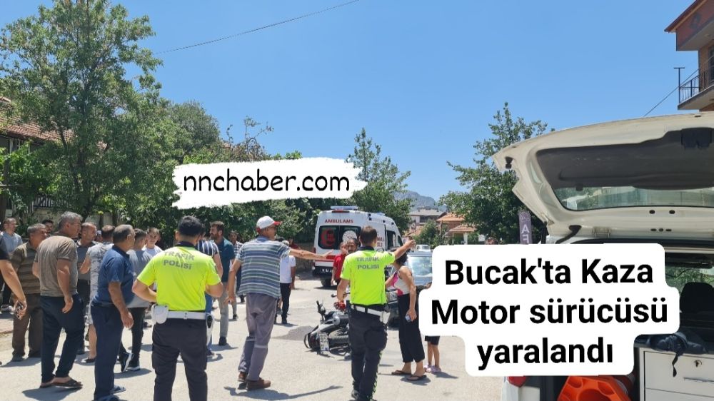 Bucak'ta Bayramın İlk Kazası Motor ile otomobil çarpıştı  Motor sürücüsü yaralı 