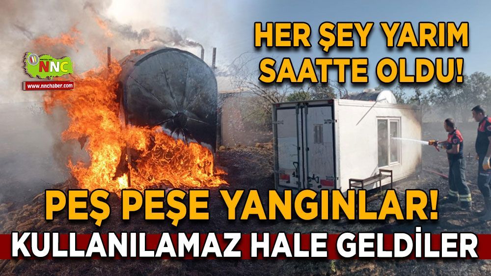 Burdur'da peş peşe yangınlar! Her şey küle döndü
