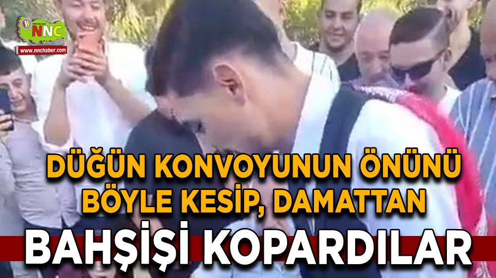 Afyon'da düğün konvoyunun önünü böyle kesip, damattan bahşişi kopardılar