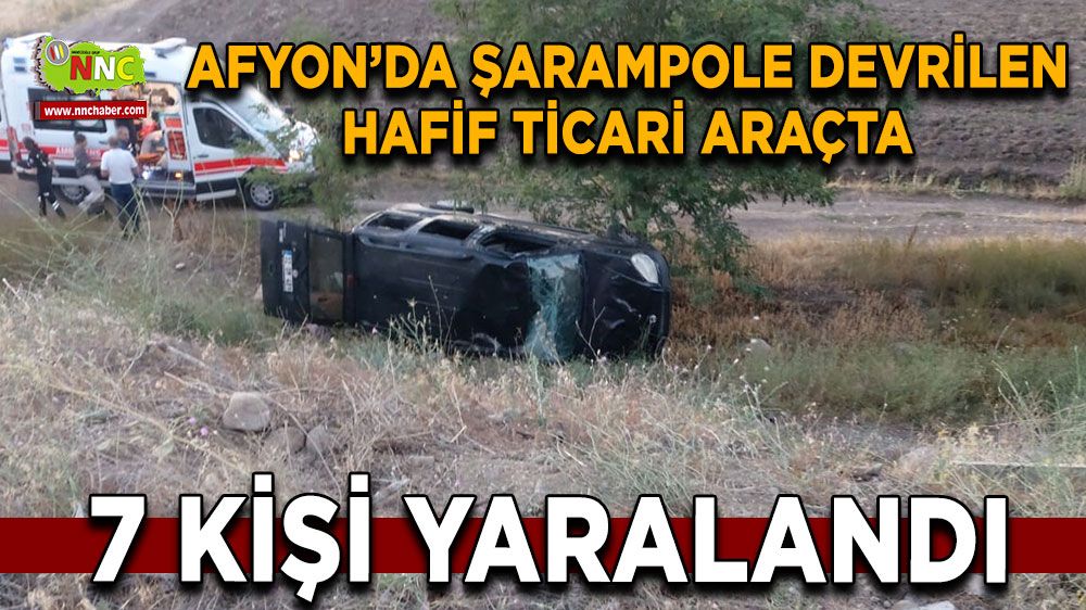 Afyon'da şarampole devrilen araçta 7 kişi yaralandı