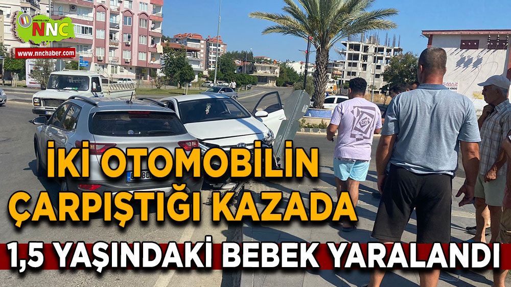 Antalya'da trafik kazası! İki otomobil çarpıştı 