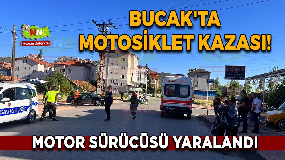 Bucak'ta motosiklet kazası! Motor sürücüsü yaralandı