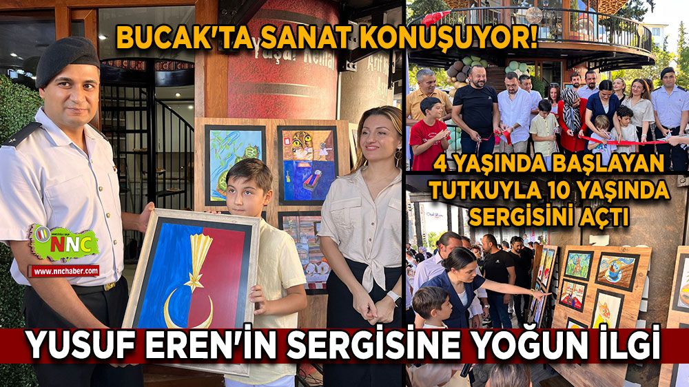 Bucak'ta sanat konuşuyor! Yusuf Eren'in sergisine yoğun ilgi