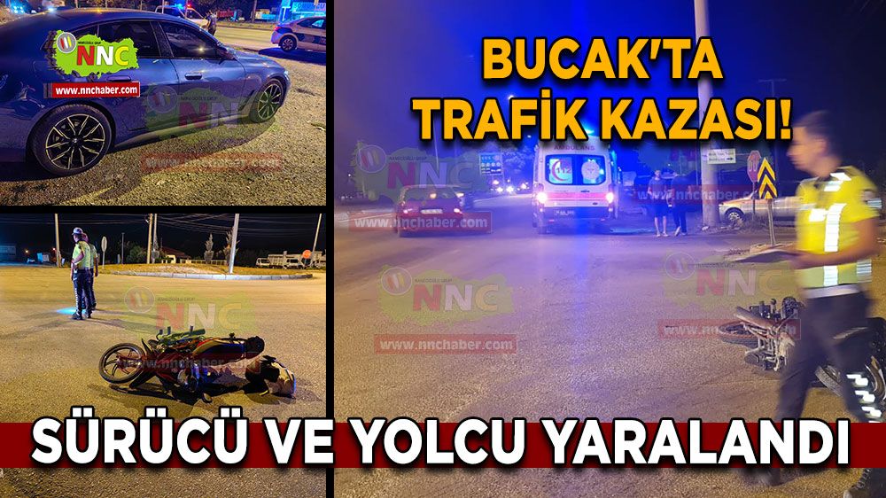 Bucak'ta trafik kazası! Sürücü ve yolcu yaralandı