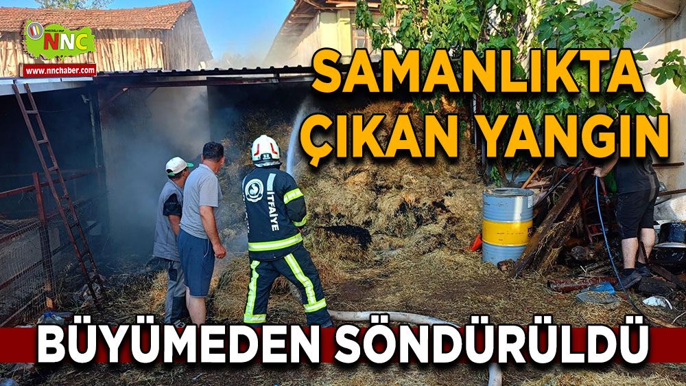 Denizli'de samanlıkta yangın çıktı