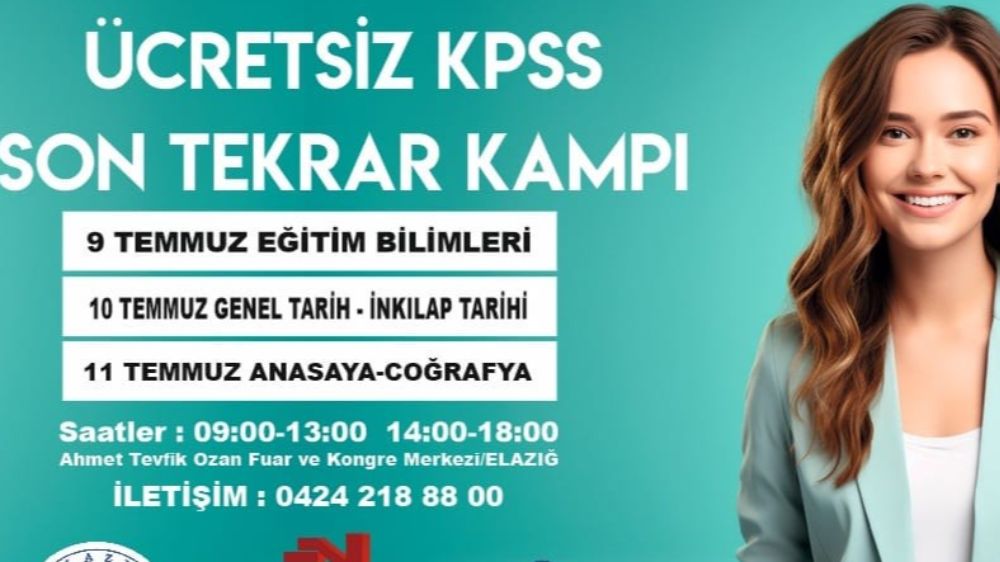 Elazığ Belediyesi ücretsiz KPSS son tekrar kampı başladı