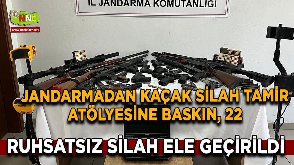 Jandarmadan kaçak silah tamir atölyesine baskın