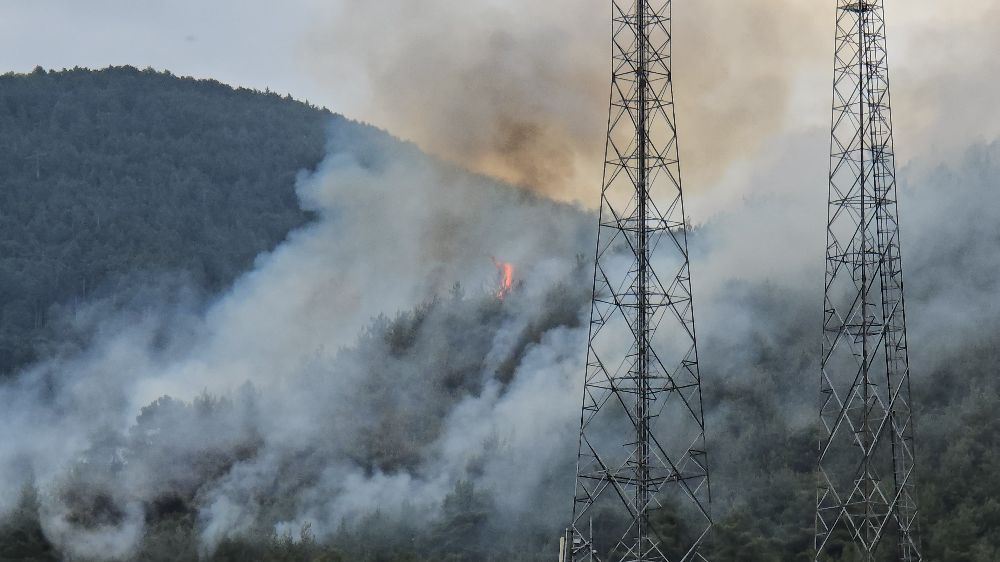 Karabük'te  çıkan yangın için söndürme çalışmaları devam ediyor 