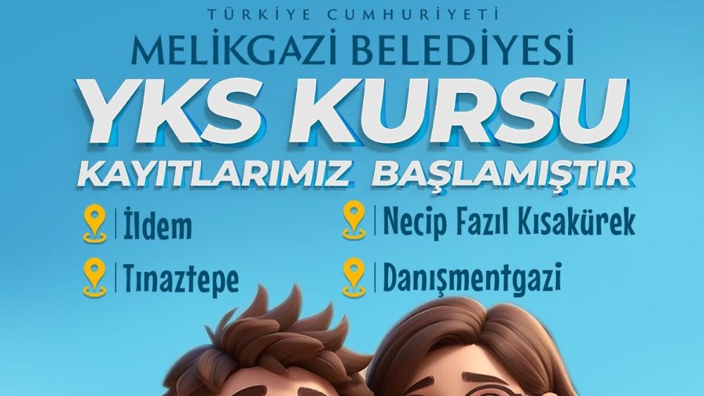 Melikgazi Belediyesi  YKS hazırlık kursu kayıtlarına başladı 