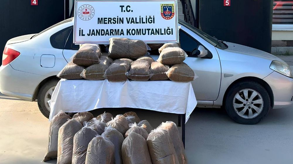 Mersin'de  kaçak tütün operasyonu