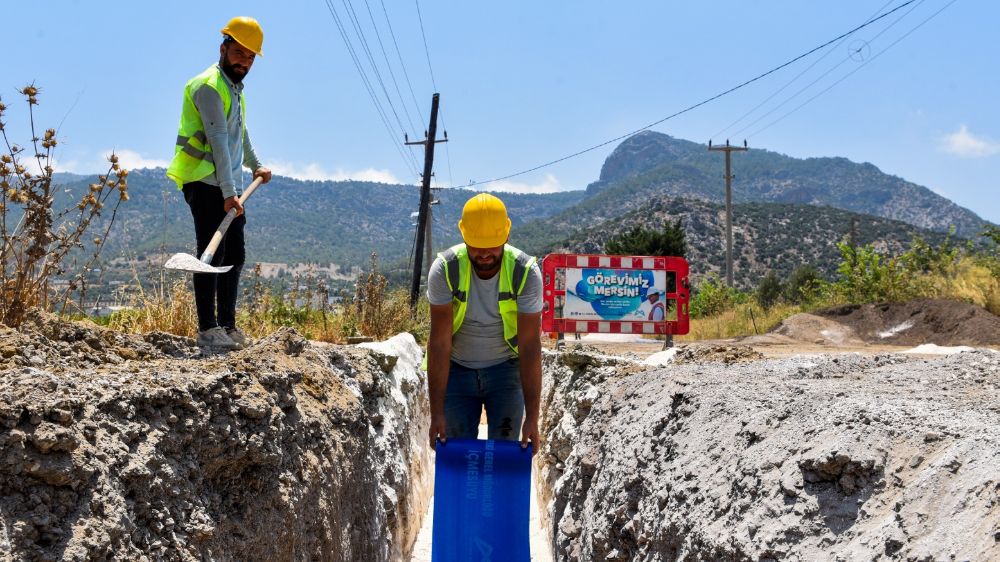 MESKİ içme suyu hattı yapım işine hız kesmeden devam ediyor 