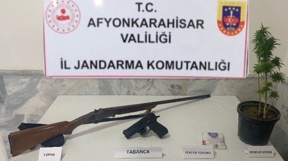 Afyon'da uyuşturucu operasyonunda kenevir bitkisi ve tohumları ele geçirildi