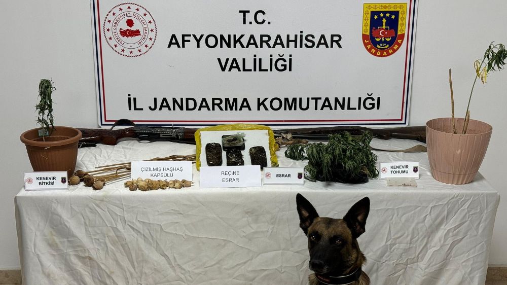 Afyonkarahisar'da jandarma ekipleri uyuşturucu madde ele geçirdi