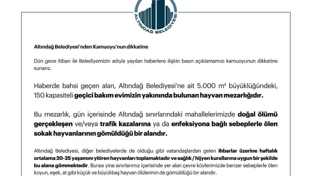  Altındağ Belediyesi: “Kurban kesiminin ardından alanda biriktirdikleri hayvan atıklarının da gömüldüğü bölgedir”