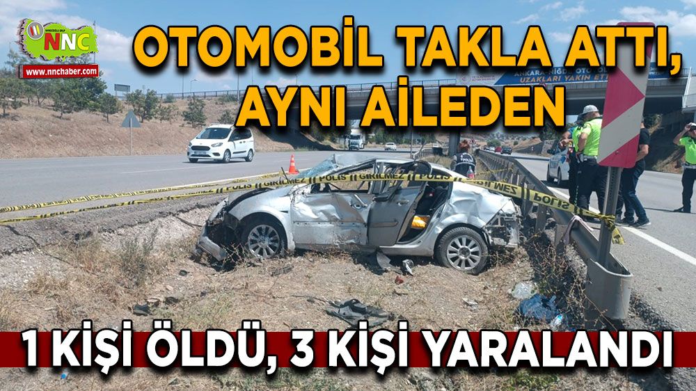 Ankara'da trafik kazası! Otomobil takla attı