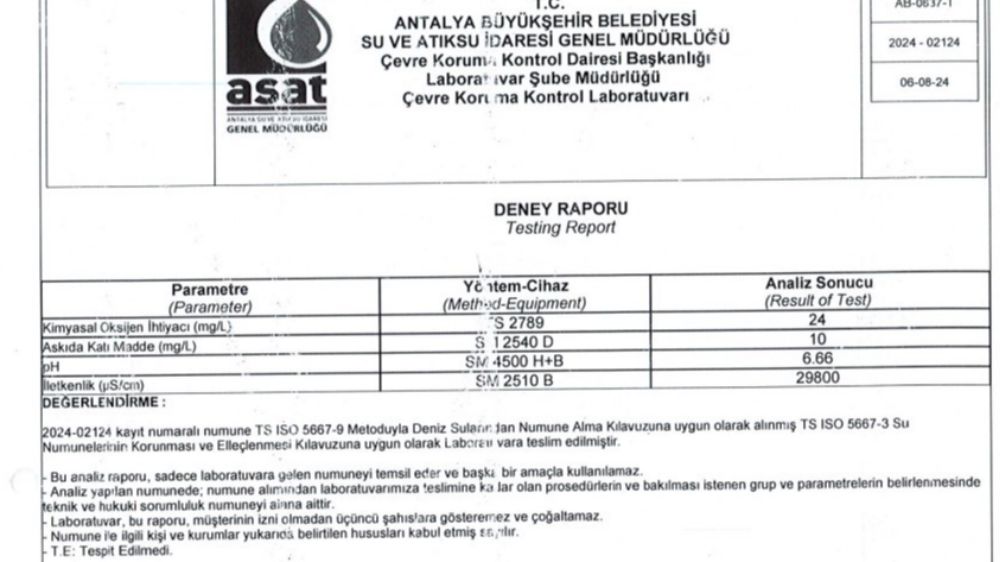 Antalya Büyükşehir Belediyesi'nden arıtma tesisiyle ilgili açıklama 