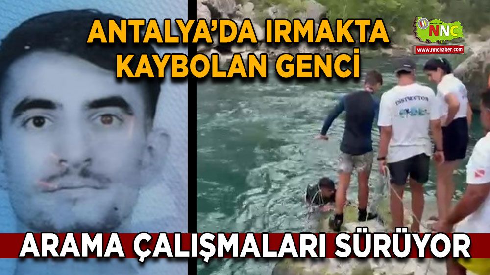 Antalya'da akıntıya kapılan gencin arama çalışmaları devam ediyor 