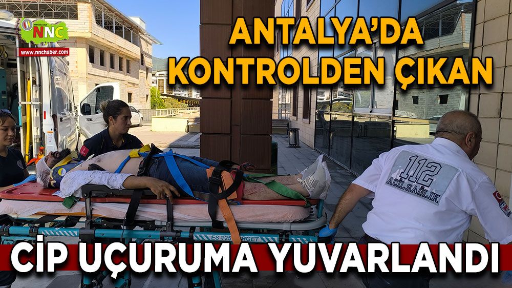 Antalya'da trafik kazası! Cip uçuruma yuvarlandı