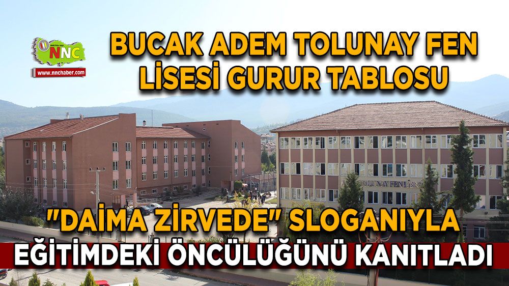 Bucak Adem Tolunay Fen Lisesi 'daima zirvede' Gurur tablosunu paylaştı!