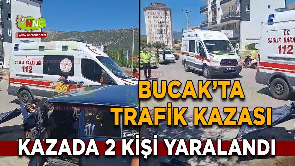 Bucak'ta iki araç çarpıştı! 2 kişi yaralandı