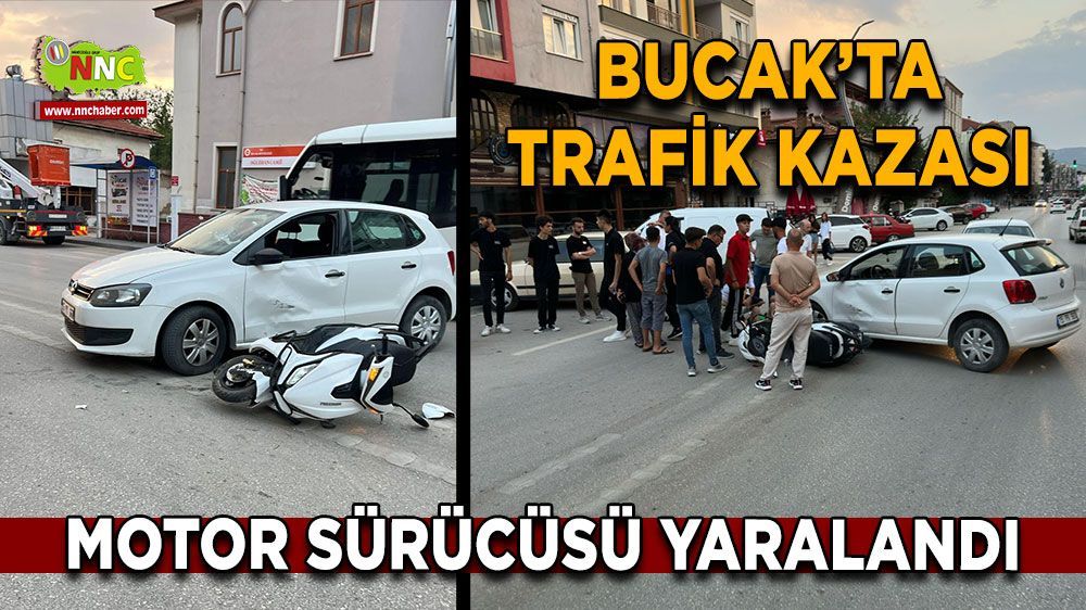 Bucak'ta kaza otomobil ile motosiklet çarpıştı