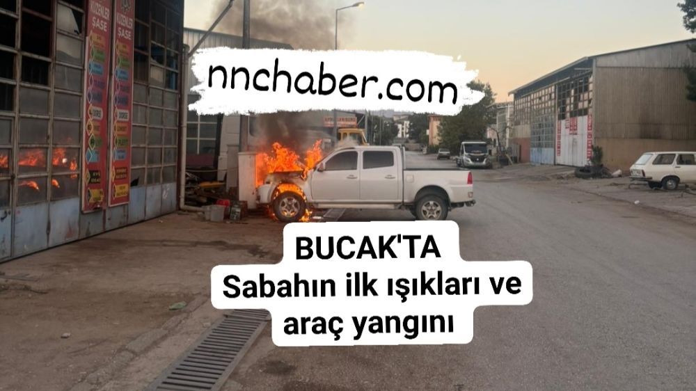 Bucak'ta otomobil yangını! Ekipler seferber oldu