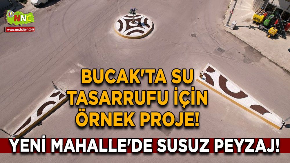 Bucak'ta su tasarrufu için örnek proje! Yeni Mahalle'de susuz peyzaj!