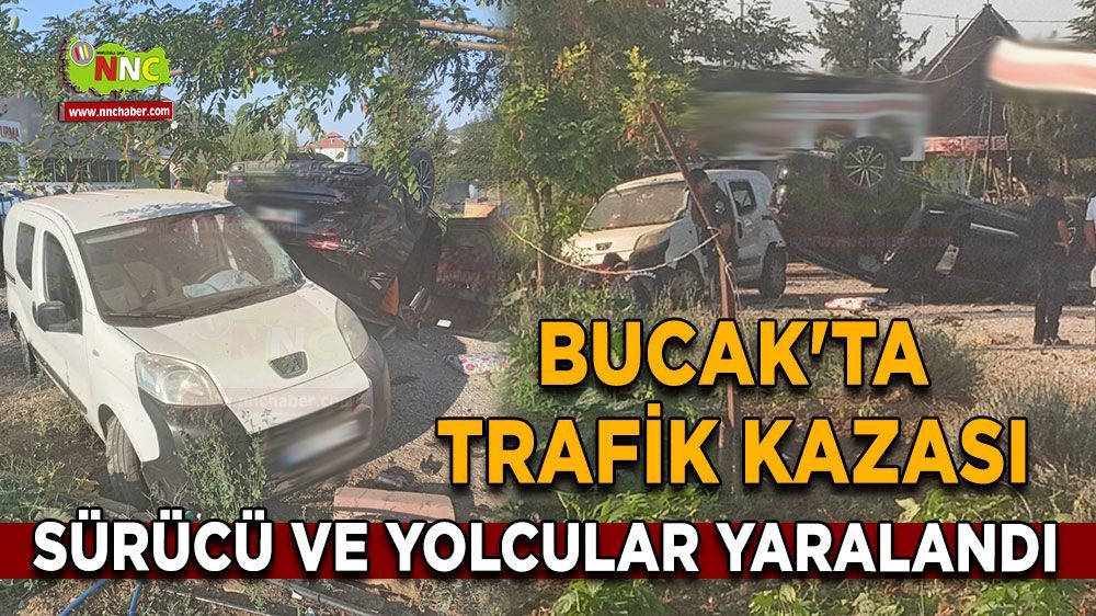 Bucak'ta trafik kazası! 4 kişi yaralandı