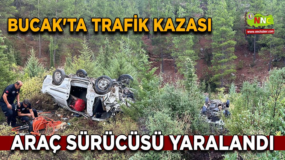 Bucak'ta trafik kazası Araç sürücüsü yaralandı