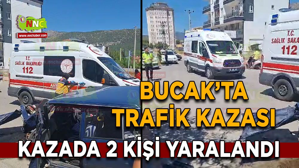 Bucak'ta trafik kazası! Otomobildeki 2 kişi yaralandı